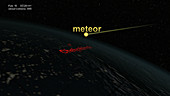 Chelyabinsk meteor atmospheric plume