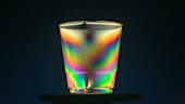 Stress birefringence in a plastic cup