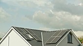 Solar panels on a house, timelapse