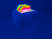 Timelapse thermography of a toaster