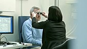 Eye test at opticians