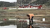 Scientist collecting water samples