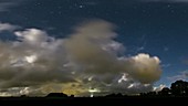 Timelapse of clouds at night