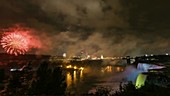 Niagara Falls fireworks, timelapse