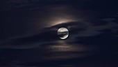 Timelapse of full Moon and clouds