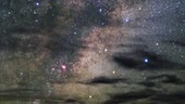 Milky way and clouds, timelapse