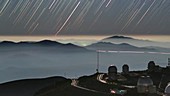 Observatory star trails, timelapse