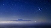 Teide volcano at night, timelapse