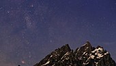 Night sky over Tetons, timelapse