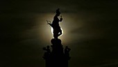 Diana statue moonrise, timelapse