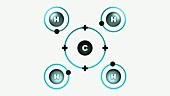 Bond formation in methane molecule