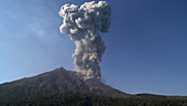 Sakurajima volcano erupting