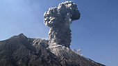 Sakurajima volcano erupting