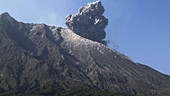 Sakurajima volcano erupting