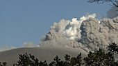 Kirishima volcano erupting