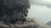 Kirishima volcano erupting