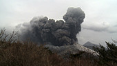 Kirishima volcano erupting