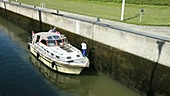 Boat waiting in a lock