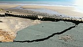 Collapsed coastal road