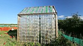Greenhouse made from bottles