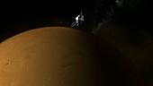 Comet Siding Spring and Mars, animation