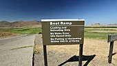 Boat launching ramp in drought