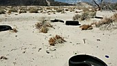 Tyres dumped in the desert