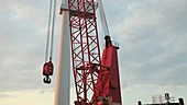 Crane on off-shore windfarm