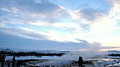 Geyser erupting, Iceland