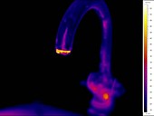 Hot water from tap, thermogram footage