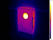Wood-burning stove, thermogram footage