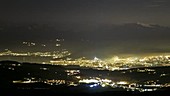 Timelapse of Alpine town at night