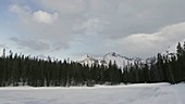 Timelapse of snowcapped mountains