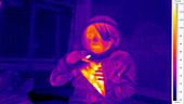 Thermographic footage of boy