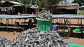 Fish on drying racks, Malawi