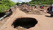 Flood-damaged road near Phalombe, Malawi