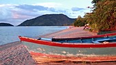 Boat on a beach, Cape Maclear, Malawi