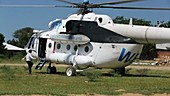 UN Mi8 helicopter preparing for take-off