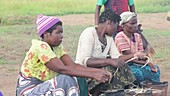 Women cooking in refugee camp, Malawi