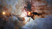 Panning across the Lagoon Nebula
