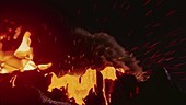 Volcanic eruption, animation
