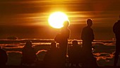 People at Haleakala at sunset