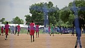 Playing football, south Sudan