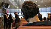 Man wearing headphones