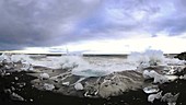 Glacial ice on beach in Iceland