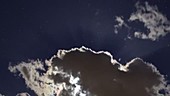 Moonlit clouds at night, timelapse