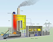 Biomass-fired power station,diagram