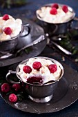 Queen Of Puddings (bread pudding with coconut flower sugar and raspberries, England)