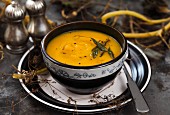 Cream of pumpkin soup with sage