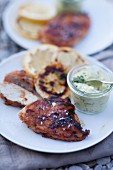 Grilled chicken breast with lemon and herb butter